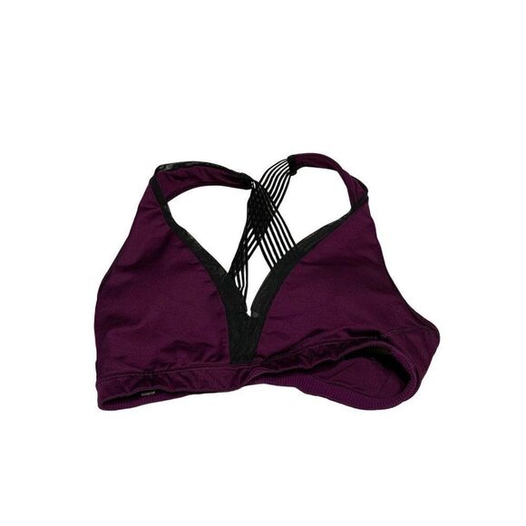 victoria secret Sport Purple Black V Neck Sports Bra Small - Picture 1 of 6